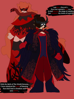 Friend as a persona Character with Lilith as bees persona